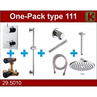 Afbeelding van Wiesbaden one pack inbouwthermostaatset type 111 CHR (20cm)