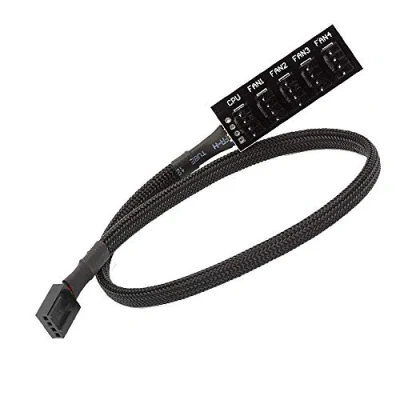 Afbeelding van 4 pins PWM ventilatornaaf, aansluiting voor CPU ventilator, pc ventilator hub, voedingskabelsplitter, pins/3 ommantelde hub adapterkabel 12 V