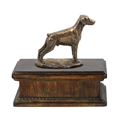 Afbeelding van Elegante urn hond voor Dobermann hondenas met beeldje