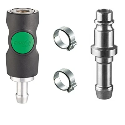 Afbeelding van AUPROTEC Perslucht snelkoppeling set met Prevost veiligheidskoppeling 9 mm steeknippel + klemmen