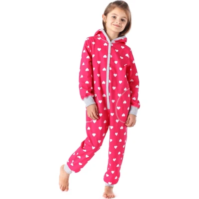 Afbeelding van Merry Style Kinder Pyjama ronde hals lange mouwen broek met zakken Katoen MS MS10 223 PJ Rosa Herzen 158 164