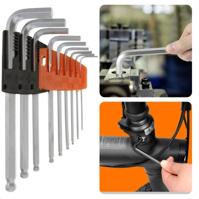 Afbeelding van Cheqo® Inbussleutels 1,5 tot 10mm Inbussleutelset Stiftsleutelset 9 delig