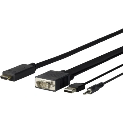 Afbeelding van VivoLink Pro VGA + Audio to HDMI 1M (D Sub) 3.5mm USB A Zwart
