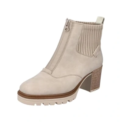 Afbeelding van Rieker Enkellaarsjes met plateauzool, Dames, Maat: 40, Beige Schoenen