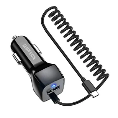 Afbeelding van ZLONXUN Autolader USB C voor Samsung Galaxy S23/S21/S22/S20 EF/A52/A53/A32/Note 20 Ultra/A71/A41, Huawei P30/P40/P30 Pro/Mate 20/P20