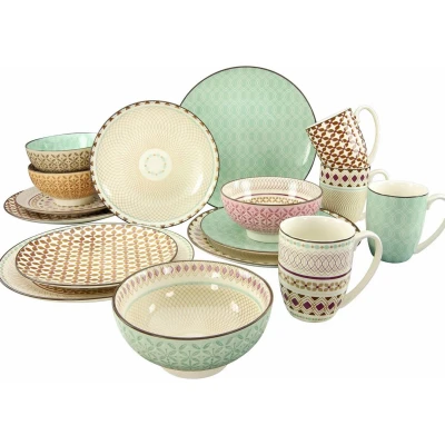 Afbeelding van CreaTable Combi servies Mandala (set, 16 delig)