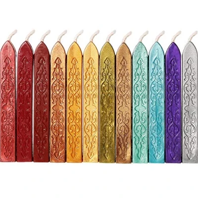 Afbeelding van YIQI 12 Stuks Afdichting Wax Sticks Met Wicks Antieke Fire Manuscript Zegellak Voor Seal Stempel