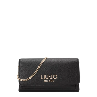 Afbeelding van LIU JO portemonnee schoudertas Caliwen Bifold Wallet Nero zwart