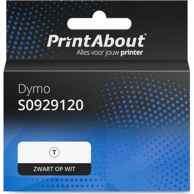 Afbeelding van Huismerk Dymo S0929120 Etiket Zwart op wit (25 mm x 25 mm)