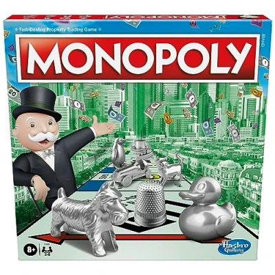 Afbeelding van Monopoly Game, Family Board Game for 2 to 6 Players, Kids Ages 8 and Up, Includes Fan Vote Community Chest Cards, Package May Vary