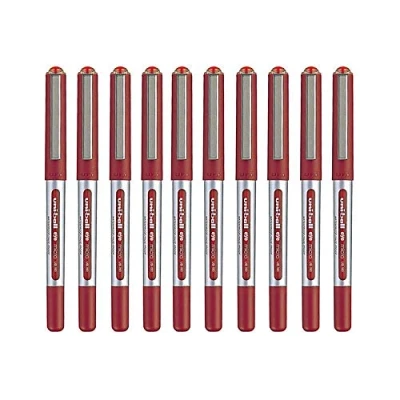 Afbeelding van uni ball ub 150 rollerball 0,5 mm punt rode inkt set van 10