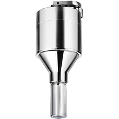Afbeelding van iSnuff Poeder Grinder Spice Hand Mill Trechter Met Glazen Flacon Specerijen Kruiden Pillen Ultrafijn Slijpen Metalen Crusher