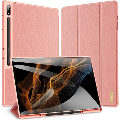 Afbeelding van Dux Ducis Tablet hoes geschikt voor Samsung Galaxy Tab S9 Ultra (2023) Domo Book Case Auto Wake/Sleep functie Roze