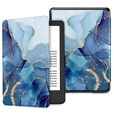 Afbeelding van Fintie Hoes voor De nieuwe Kindle (11e generatie 2022) met 6 inch display dunste en lichtste beschermhoes tas Auto Sleep/Wake, oceaan marmer