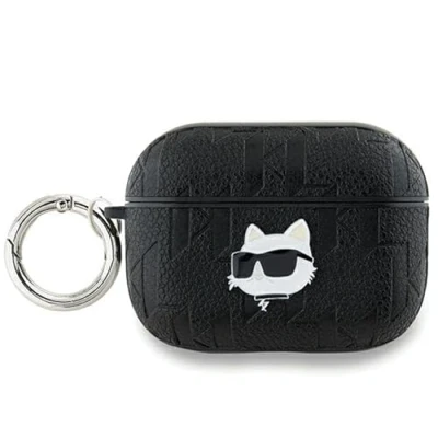 Afbeelding van CG Mobile Karl Lagerfeld Klap2PGCHPK Hoes voor AirPods Pro 2 (2022/2023) Zwart Monogram Choupette Head