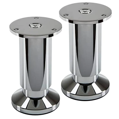 Afbeelding van SOTECH 2 stuks meubelpoten TERRA hoogte 100 mm gepolijst chroom instelbaar tot max. 15 mm, belastbaar 250 kg/elke poot