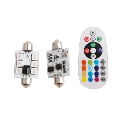 Afbeelding van RGB Dome LEDs 40mm 6SMD Met afstandsbediening 12V 2 stuks