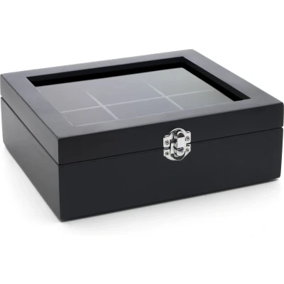 Afbeelding van Bredemeijer Tea box 6 comp. with window bamboo black