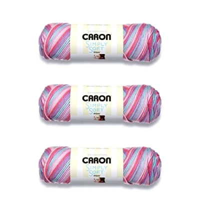 Afbeelding van Caron Simply Soft Times Square Stripes Garen 3 Pack van 141g/5oz Acryl 4 Medium (Worsted) 235 Yards Breien/haken