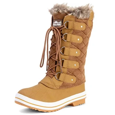 Afbeelding van Dames Snowboot Quilted Tall Winter Snow Waterdichte warme regenlaars 6 TAS39 YC0006