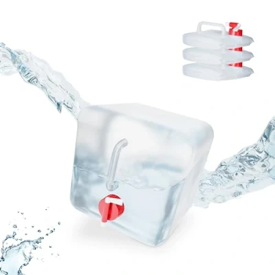 Afbeelding van Relaxdays opvouwbare jerrycans met kraantje water jerrycan watertank 4 stuks set 5 Liter