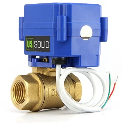 Afbeelding van US SOLID 3/4&quot; (1,9 cm) motorkogelkraan messing 2 weg elektrisch zoneventiel 220V AC (85 265 V AC), draden, automatische terugkeer NC