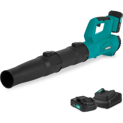 Afbeelding van VONROC Accu Bladblazer 20V Axiaal model Luchtsnelheid 129 km/u Luchtvolume 7m3/min Incl. 2x 2.0Ah Accu’s en snellader