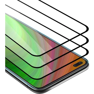 Afbeelding van Cadorabo 3x Screenprotector geschikt voor OnePlus Nord Volledig scherm pantserfolie Beschermfolie in TRANSPARANT met ZWART Getemperd (Tempered) Display beschermend glas 9H hardheid 3D Touch