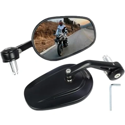 Afbeelding van Maoyubelt Motorspiegel, 2 stuks stuurspiegels e getest, 360 draaibare stuurspiegel motorfiets, 7/8 inch 22 mm motorfiets compatibel met de meeste motormerken, streetbikes, ATV&#039;s