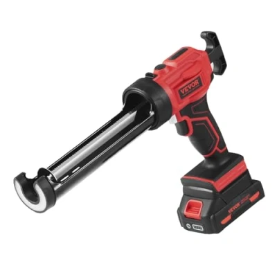 Afbeelding van VEVOR snoerloos patroonpistool 300 ml stopverfpistool 20 V kitpistool batterij 2.0 Ah 4 snelheden instelbaar druppelvrij snellader voor kitwerk, vullen, afdichten