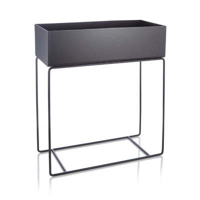 Afbeelding van Ferm LIVING Plantenbak van metaal voor binnen 60 x 65 25 cm Zwart