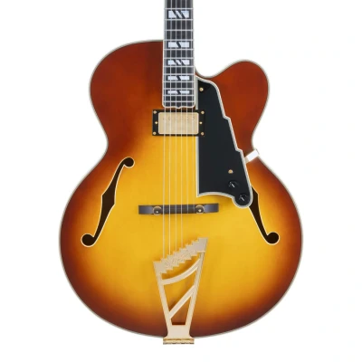 Afbeelding van D&quot;;Angelico Excel EXL1 Dark Iced Tea Burst semi akoestische gitaar met deluxe hardshell koffer