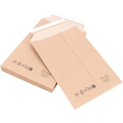 Afbeelding van verpacking 50 verzendzakken, karton, premium kwaliteit, 250 x 353 mm, DIN A4, bruin, golfpapier, verzendenveloppen, kartonnen verzendtassen