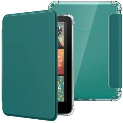 Afbeelding van MoKo Case for All New 7&quot; Kindle Paperwhite 12th Gen 2024 &amp; Colorsoft Signature Edition 2024, Ultra Clear Soft Flexible Transparent TPU Back Cover Light Shell with Auto Wake/Sleep, Jade Green