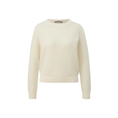 Afbeelding van QS MIT Muster Trui, Dames, Maat: XS, Ecru
