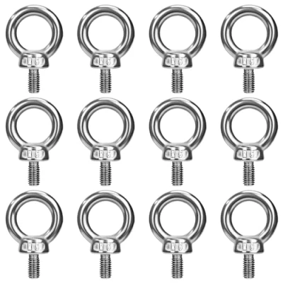 Afbeelding van Ringschroef M6 oogbout ringbout 304 roestvrij staal oogschroeven * 11 oogbouten metrisch schroeven voor bevestiging en ophangen 12 stuks