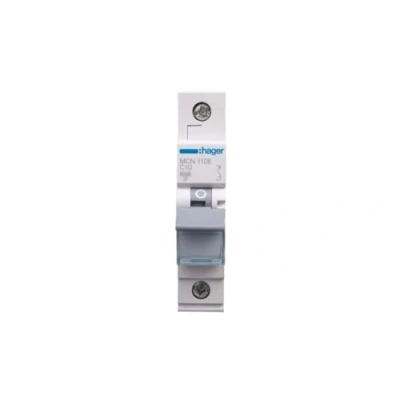 Afbeelding van Hager installatieautomaat 1p 6ka c karakteristiek 10a 1 module mcn110e
