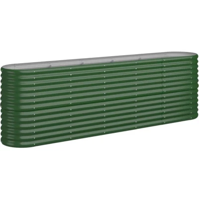 Afbeelding van Plantenbak 224x40x68 cm gepoedercoat staal groen