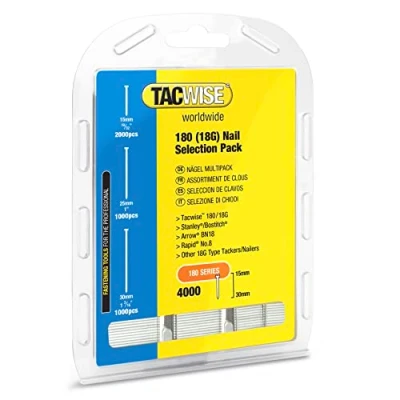 Afbeelding van Tacwise 0205 Selection Pack van Type 180/15 30 mm Gegalvaniseerde 18G Brad nagels, 4.000, verpakking kan variëren