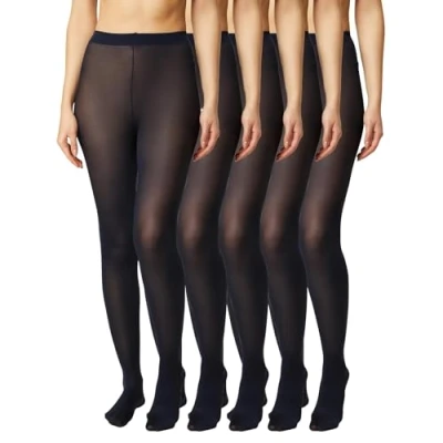 Afbeelding van FM London Collants 40 deniers (lot de 5) Femme Bleu Marine X Large