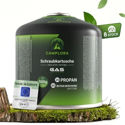 Afbeelding van Gaspatroon met schroefventiel, schroefcartridge schroefdraad, campinggas, butaan, 8 x 500 g