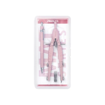 Afbeelding van Aristo Topline schoolpasserset met vulpotlood mat roze AR 55802