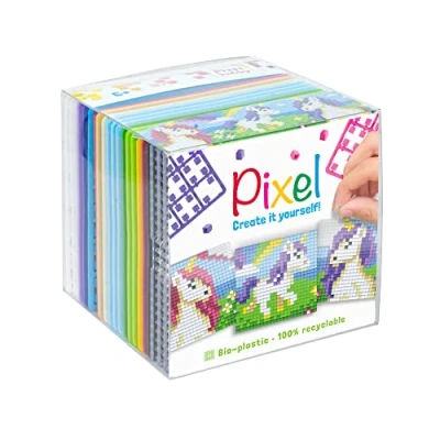 Afbeelding van Pixelhobby Pixel Create it yourself kubus setje unicorns