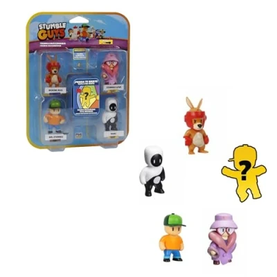 Afbeelding van Bizak Stumble Guys Pack van 5 actiefiguren, Super Banana Guy, figuren om te verzamelen, officiële licentie het schietvideospel, volwassenen fans en jongens of meisjes vanaf 8 jaar (64112045 5)
