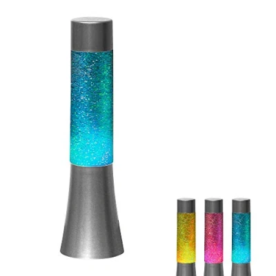 Afbeelding van Cepewa LED lavalamp glitter met kleurverandering feestlicht glitterlamp batterij aangedreven sfeerlicht