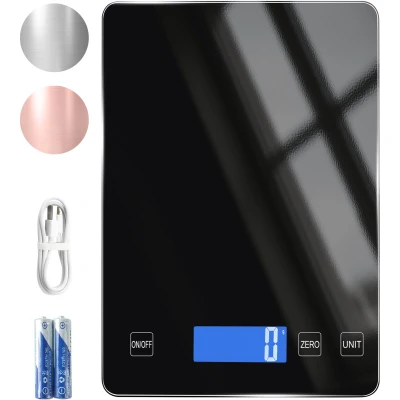 Afbeelding van S.old Digitale Keukenweegschaal Weegschaal Keuken USB Oplaadbaar 1gr tot 10kg Tarra Functie Zwart
