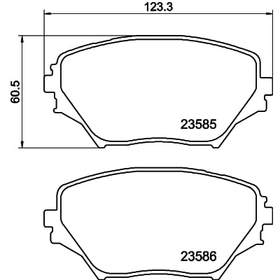 Afbeelding van HELLA 8DB 355 009 741 Remblokkenset Niet geschikt voor slijtage waarschuwingscontact TOYOTA: RAV4 II SUV (XA20) 1.8, 2.0 4WD, D 2.4 4WD