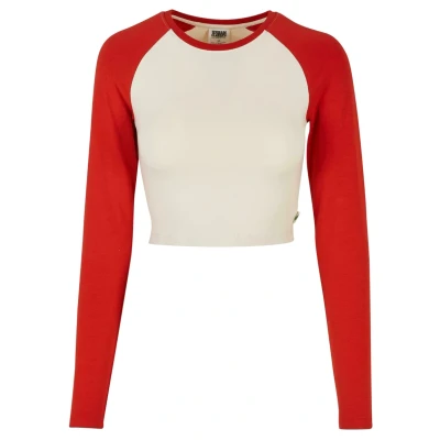 Afbeelding van Urban Classics Cropped Retro Baseball Longs Longsleeve, Dames, Maat: XS, Whitesand hugered