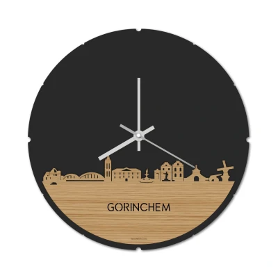 Afbeelding van Skyline Klok Rond Gorinchem Bamboe