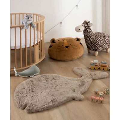 Afbeelding van Kindervloerkleed Walvis Fluffy Taupe 70x120 Cm